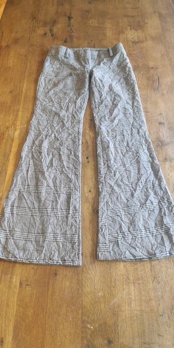 Pantalon carreaux évasé
