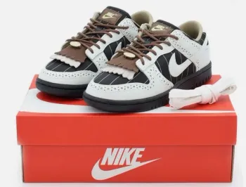 Nike Dunk Low Summit blanc cacao Wow Brogue bande épinglée noire