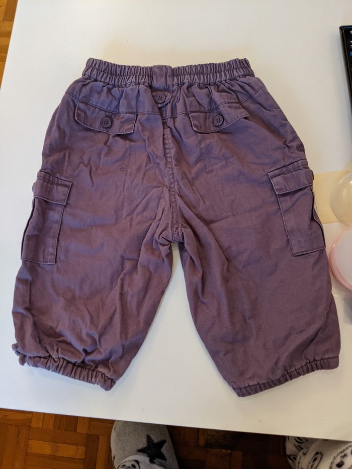 Pantalon d'hiver violet doublé Bout'chou 6 mois fille - photo numéro 3