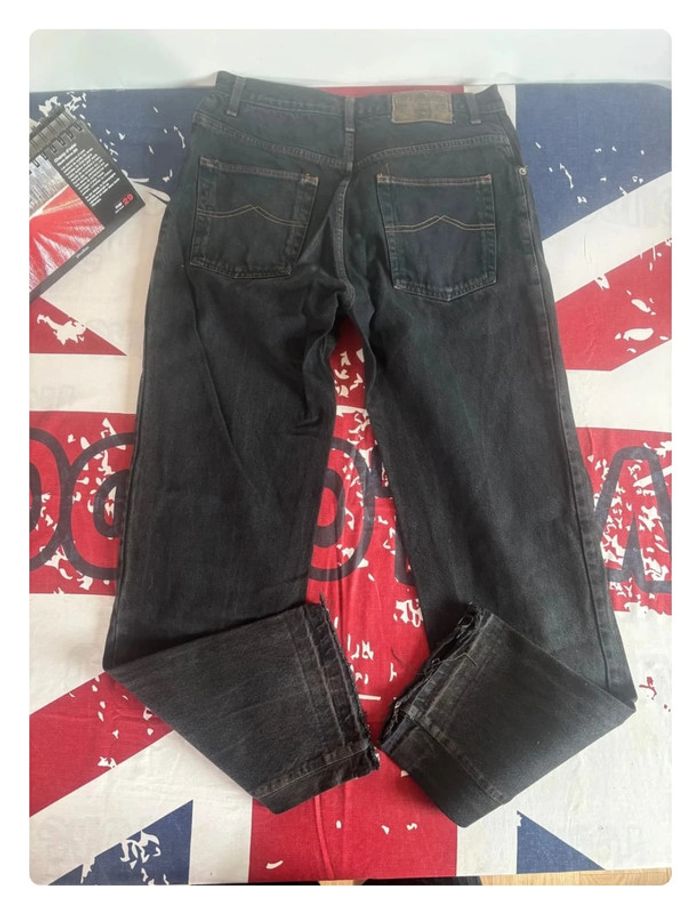 Pantalon bleu/noir délavé taille 40 vintage coupe droite patte d’éléphant - photo numéro 10
