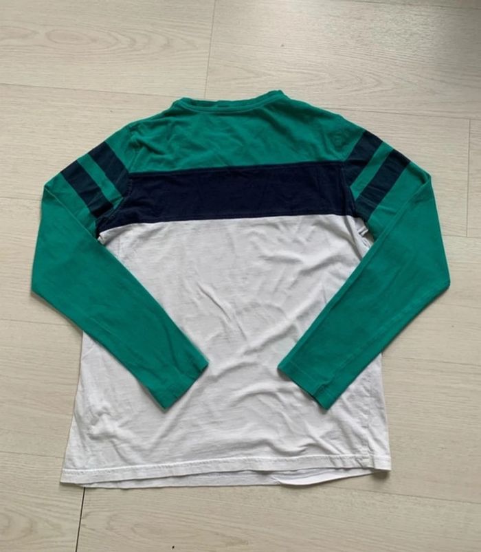 T-shirt manches longues, bleu, blanc et vert - photo numéro 2