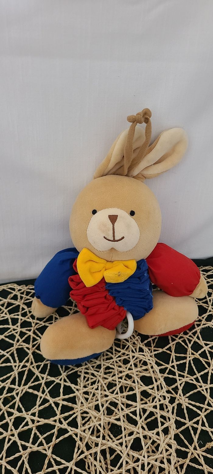 Doudou musical accordéon lapin bleu rouge IKEA - photo numéro 3