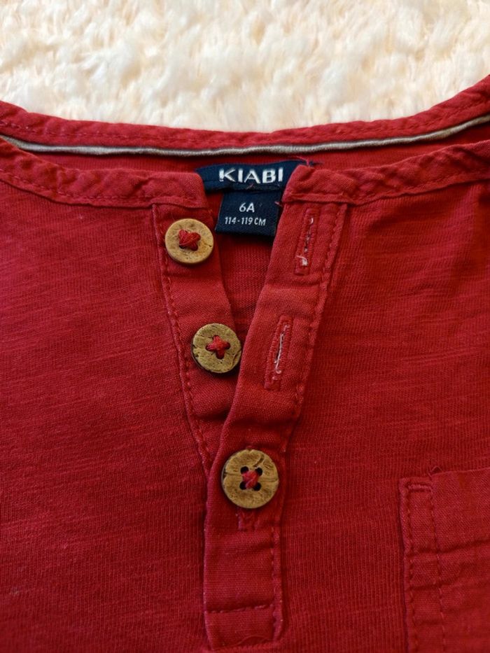 T-shirt manches courtes col tunisien Kiabi en 6 ans - photo numéro 2
