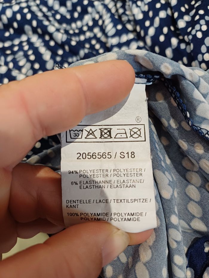 Haut marine à pois blanc taille 3 - photo numéro 5