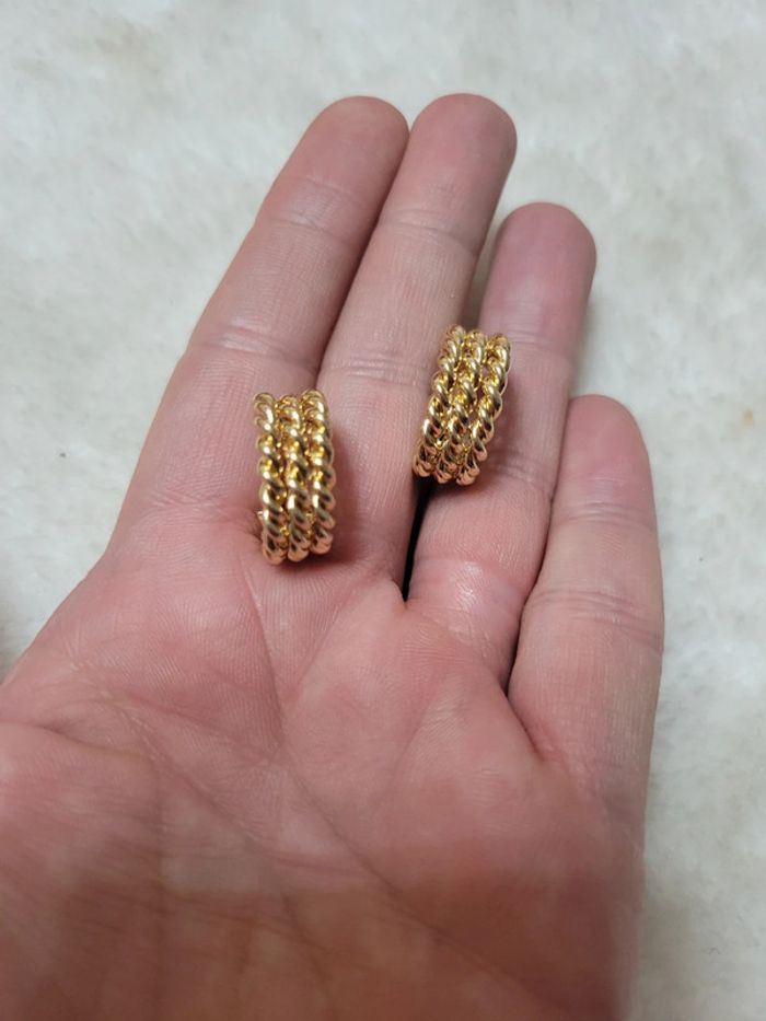 Clips petites créoles acier gold. - photo numéro 5