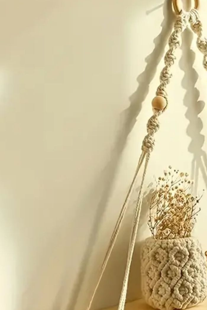 Suspension macramé étagère plantes - photo numéro 3