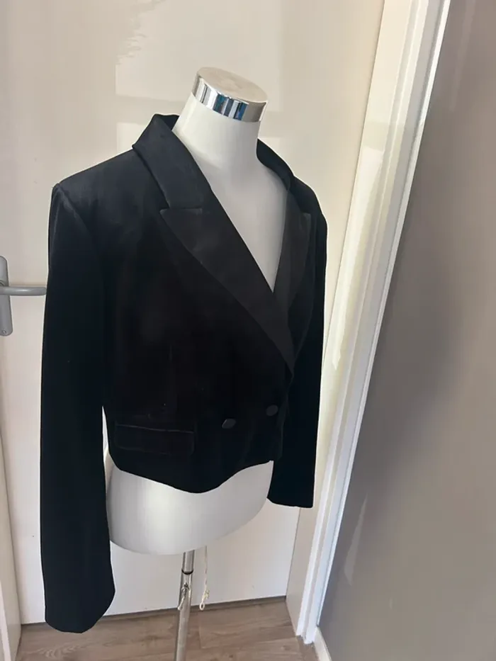 Calliope blazer court en velours, noir, femme, taille L/40 neuf avec étiquette - photo numéro 2