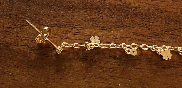 Neuve💖boucle d oreille plaquée or trèfle chanik 6 cm - photo numéro 3