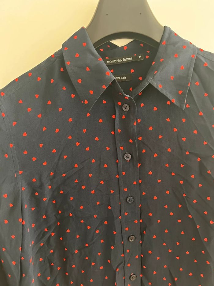 Chemise en soie cœur Monoprix taille 38 - photo numéro 2