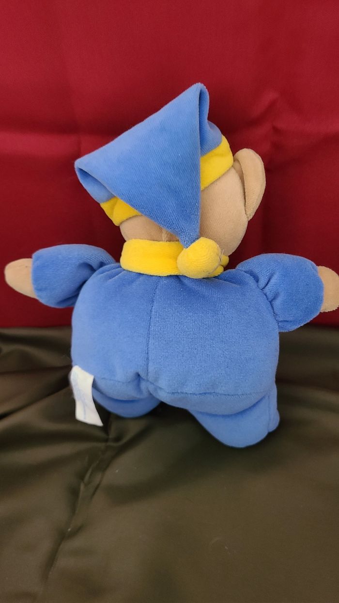 Doudou Peluche Ours Semi Plat Priscilla Larsen Bleu Jaune - photo numéro 4