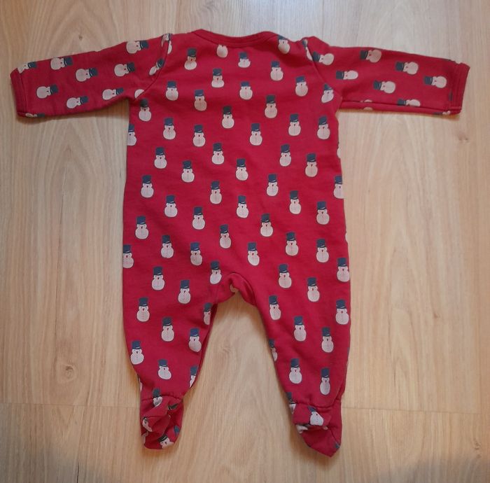 Pyjama bonhomme de neige taille 6 mois - photo numéro 2