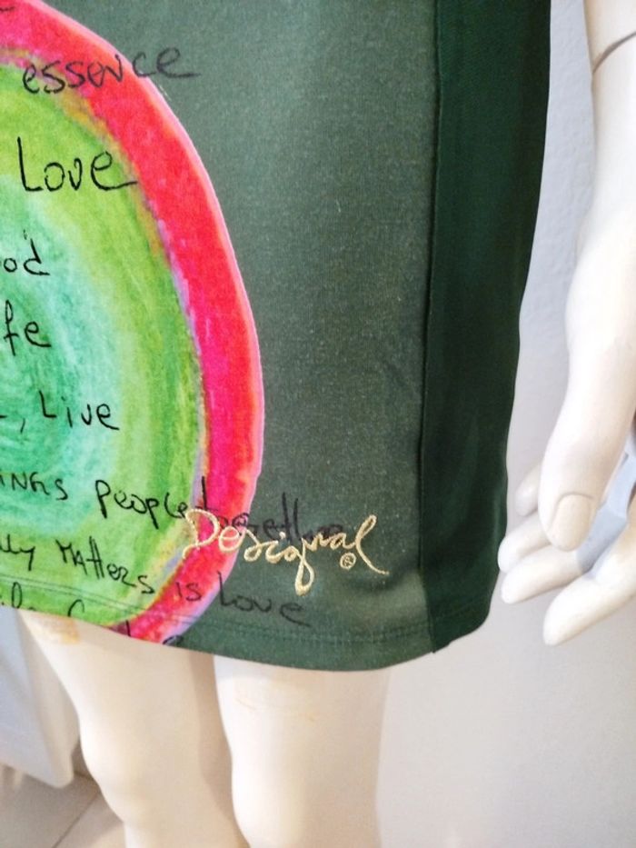 Robe verte Desigual coupe fourreaux printemps été - photo numéro 7