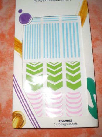 sticker ongles nail art NEUF MONOPRIX 3 PLANCHES CLASSIQUE