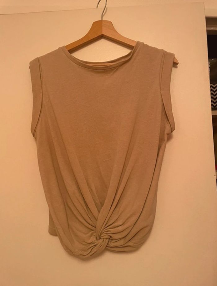 Tee shirt noué beige