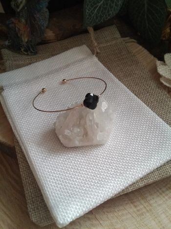 Bracelet trèfle en pierre d'onyx 🖤