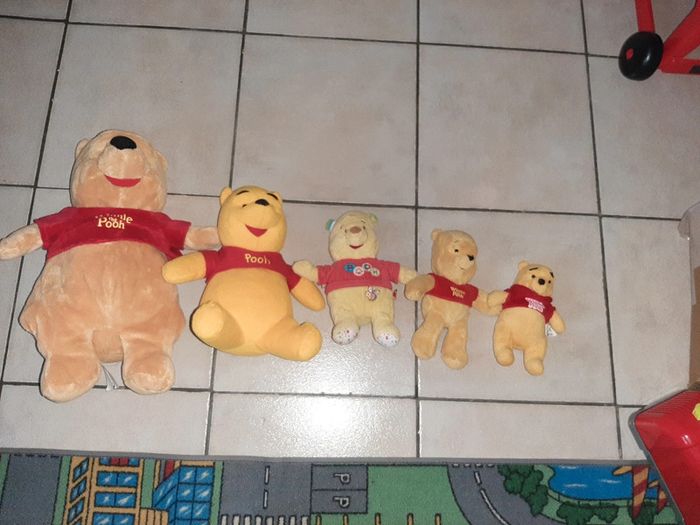 Lot de 5 peluches winnie l'ourson