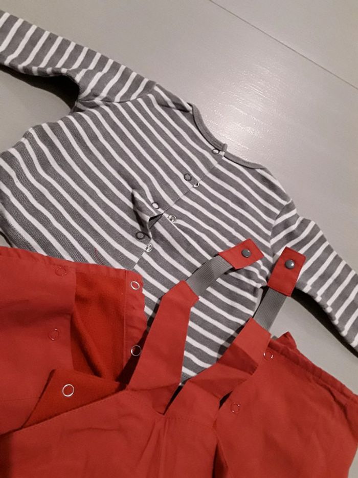 Ensemble salopette+tee-shirt Sucre d'Orge - photo numéro 2