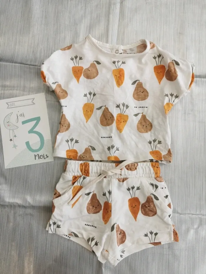 Ensemble short tee-shirt garçon 3 mois