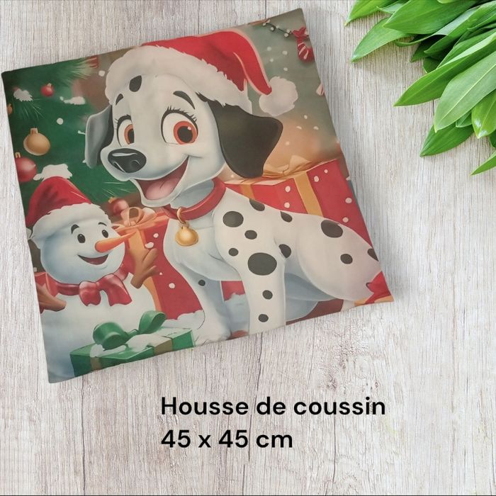 Housse de coussin noel dalmatiens