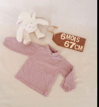 Tee-shirt 👣 col roulé ou sous pull, dpam, 6mois