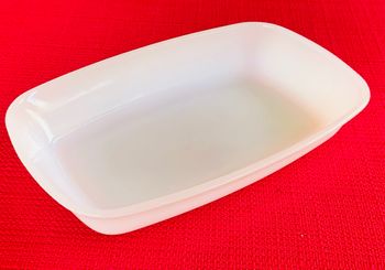 Petit plat blanc beurrier en verre rectangulaire Arcopal France