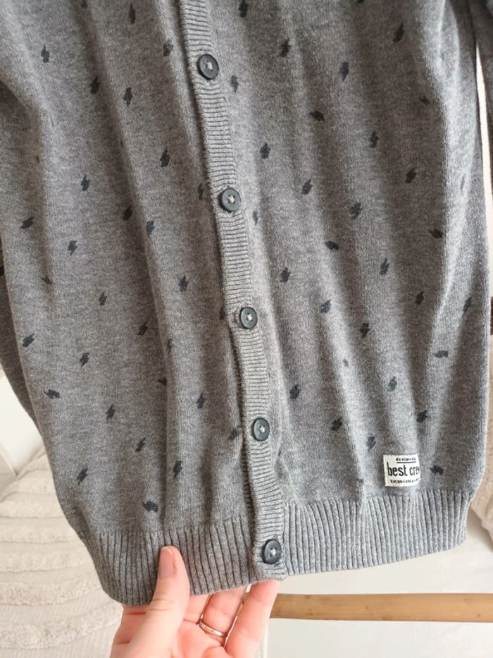 Gilet cardigan gris 10 ans - photo numéro 4
