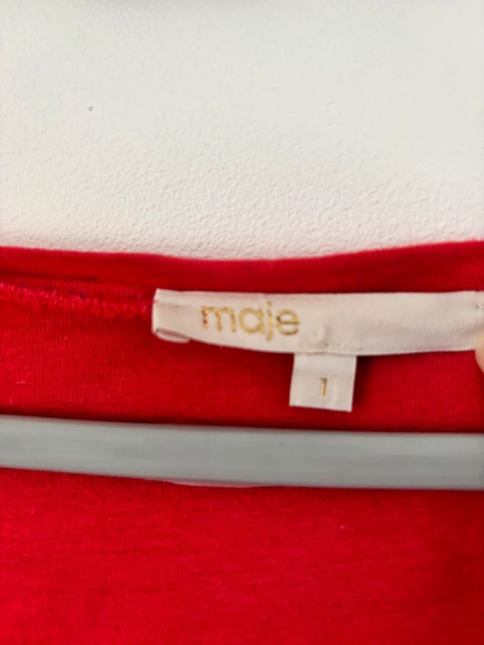 T-shirt corail Maje taille 1 - photo numéro 2