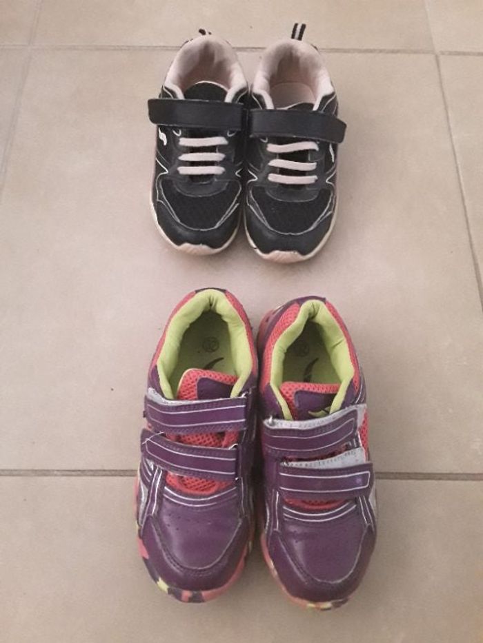 Lot 2 paires chaussures de sport baskets fille 32 TBE