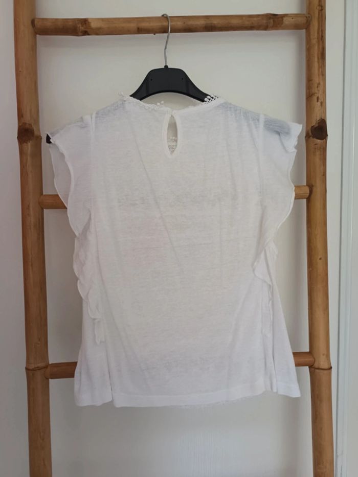 Joli haut dentelle blanc Mango taille S - photo numéro 4