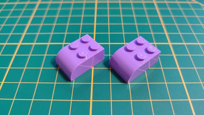 Lot x2 Pente courbe 3x2x1 avec quatre goujons 6215 lavande pièce détachée Lego #B35