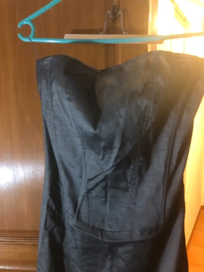 Robe de soirée bustier longue grise - photo numéro 2