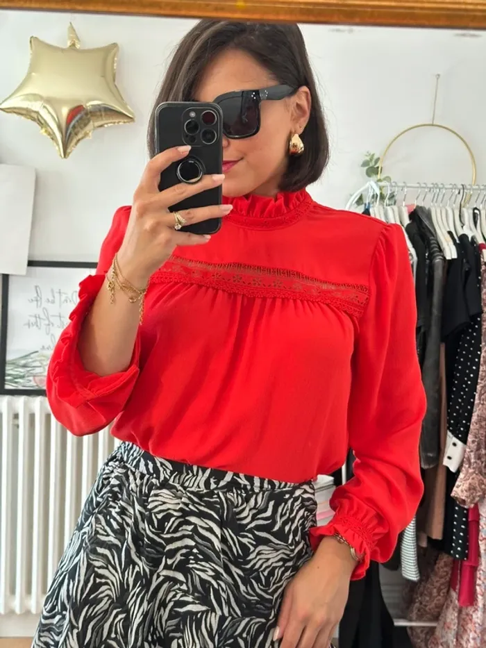Blouse Claudie Pierlot rouge taille 38