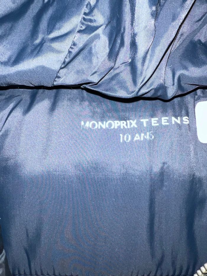 Vends manteau doudoune Monoprix bleu marine très bon état 10 ans - photo numéro 3