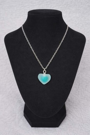 Collier pendentif cœur verre dégradé 