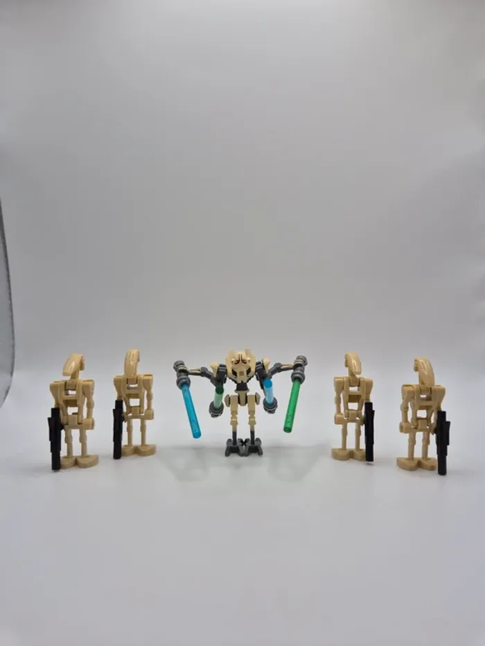 Figurines type lego Sith Général Grievious + 4 droides de combats star wars