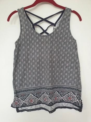 Debardeur bleu blanc dos croisé jennyfer XS