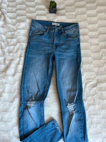 Jean skinny bleu troué Pimkie M