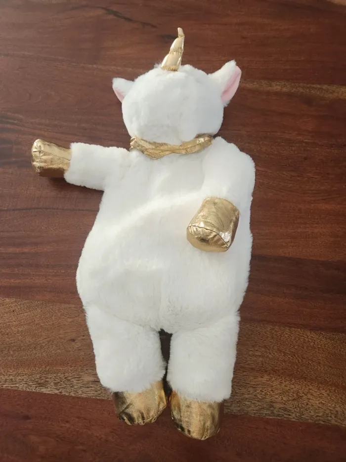 Rangement Pyjama Peluche Licorne Blanc & Or Atmosphera 🧸