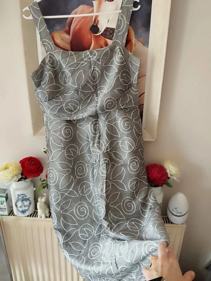🌿Robe Drapée Motifs Fleuris Soie Sauvage T36/38🌿 - photo numéro 19