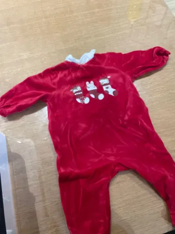 Pyjama velours rouge Noël