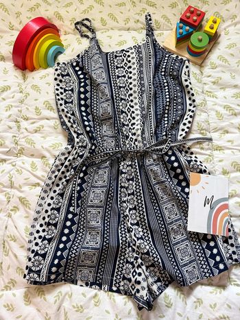 combishort imprimé marine et blanc à fines bretelles taille M atmosphere