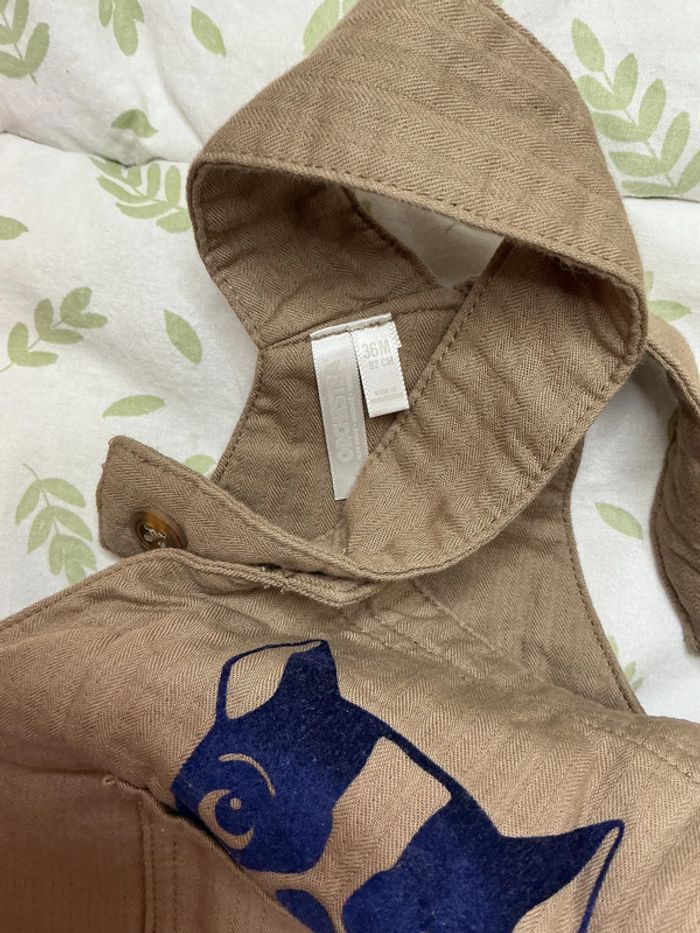 salopette doublée beige pressions entre les jambes 36 mois orchestra - photo numéro 3