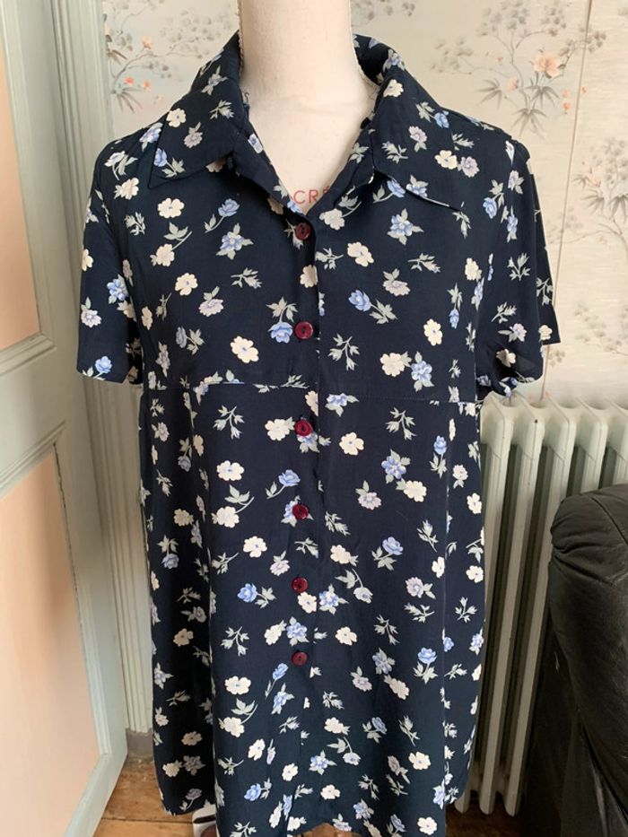 Blouse chemisier fleuri vintage femme 38