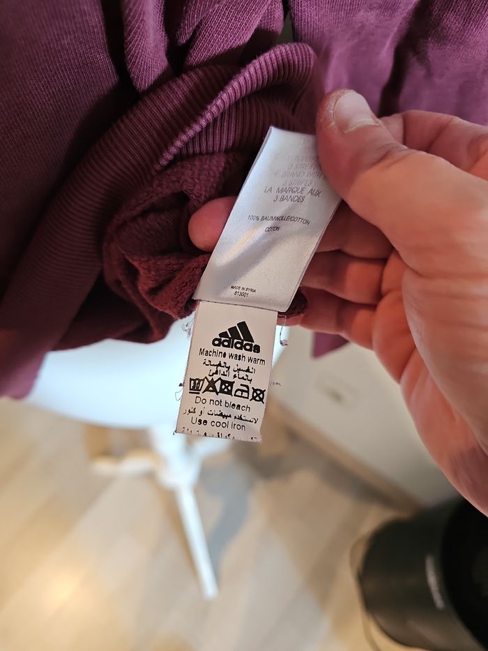 sweat adidas vintage bordeaux violet capuche taille m - photo numéro 5