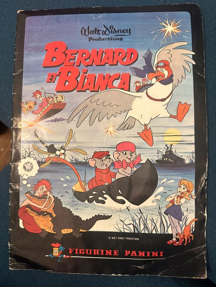 1977 Album ancien Panini complet Disney Bernard et Bianca souris autocollants stickers