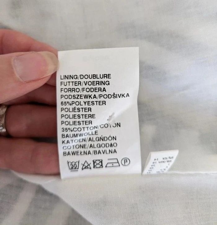 Robe d'été 100% lin blanche et marine - Initiative - taille 46 - photo numéro 5