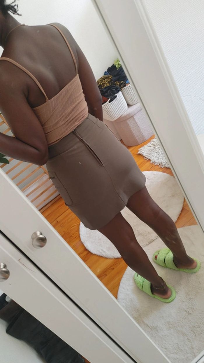 Jupe moulant Vert militaire vert kaki - photo numéro 4