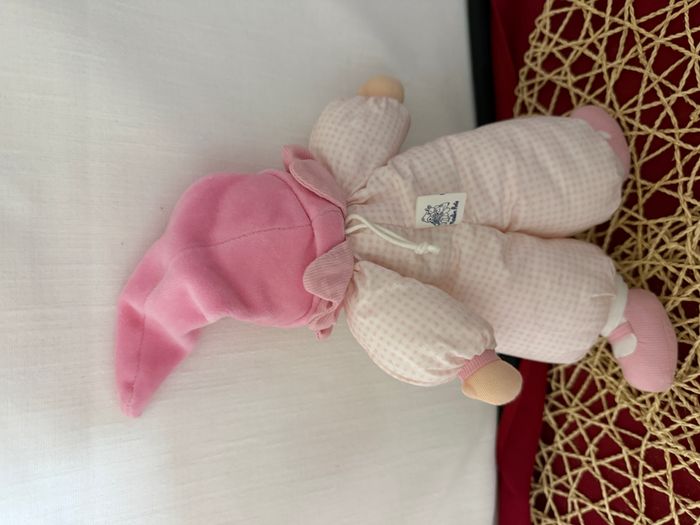 Doudou poupée lutin vichy rose MOULIN ROTY - photo numéro 4