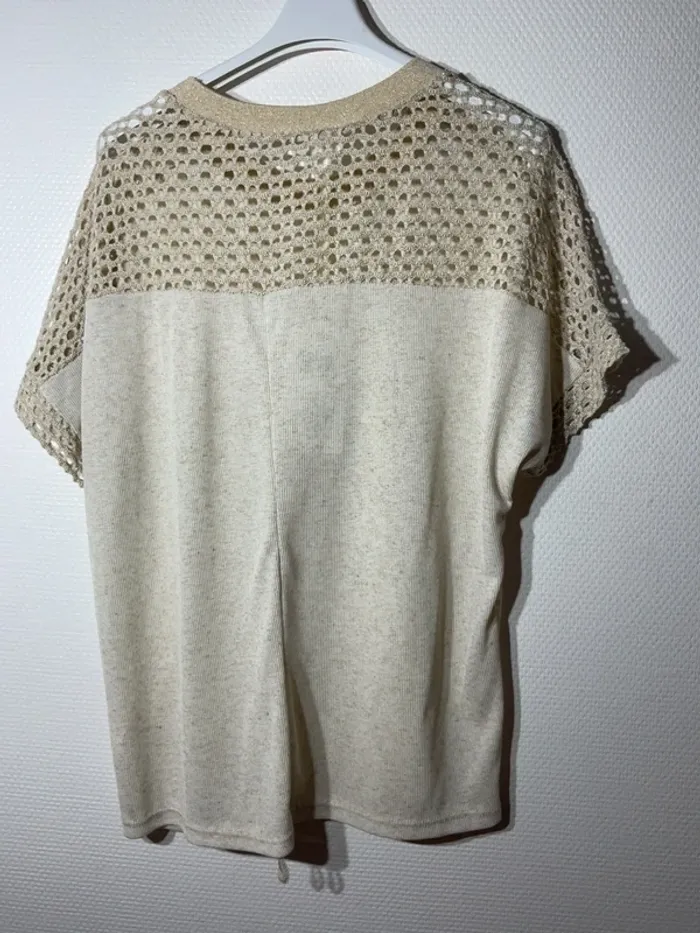 T-shirt « filet de pêche » femme taille unique (38-42)- new collection - neuf avec étiquette - photo numéro 3
