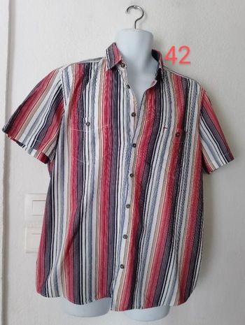 Chemise rayures manches courtes homme 42